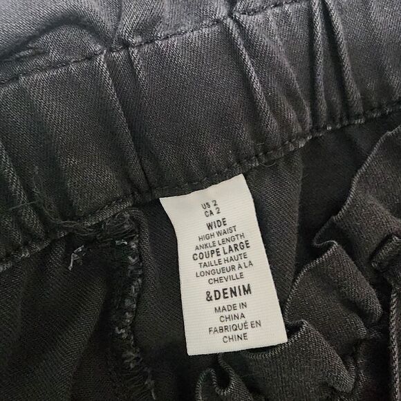 H & M - 2,6 - Wide High Waist Ankle length Denim Pants - Picture 7 of 10
